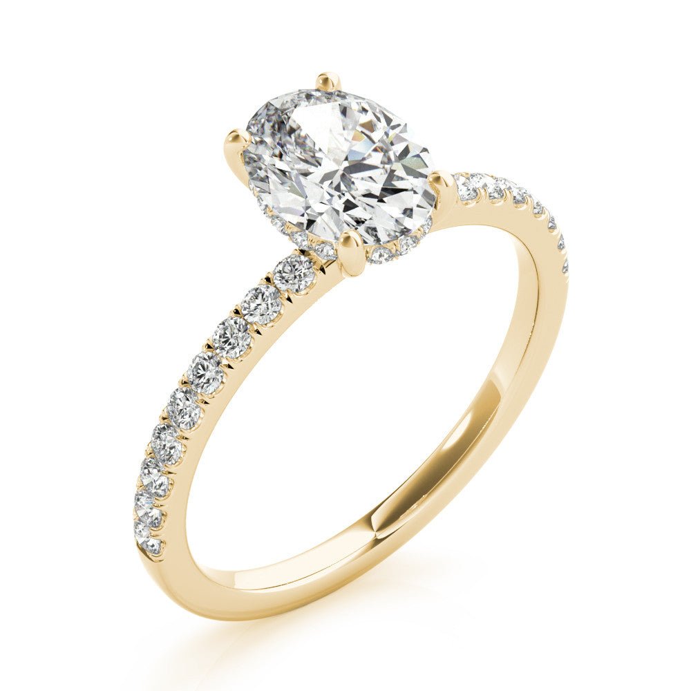 Ciara Oval Hidden Halo Engagement Ring - Balacia