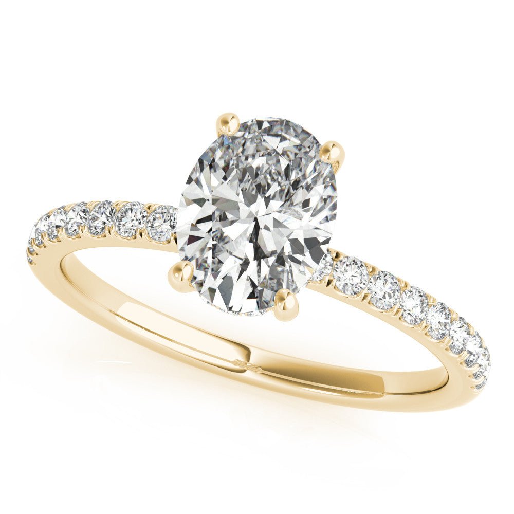 Ciara Oval Hidden Halo Engagement Ring - Balacia