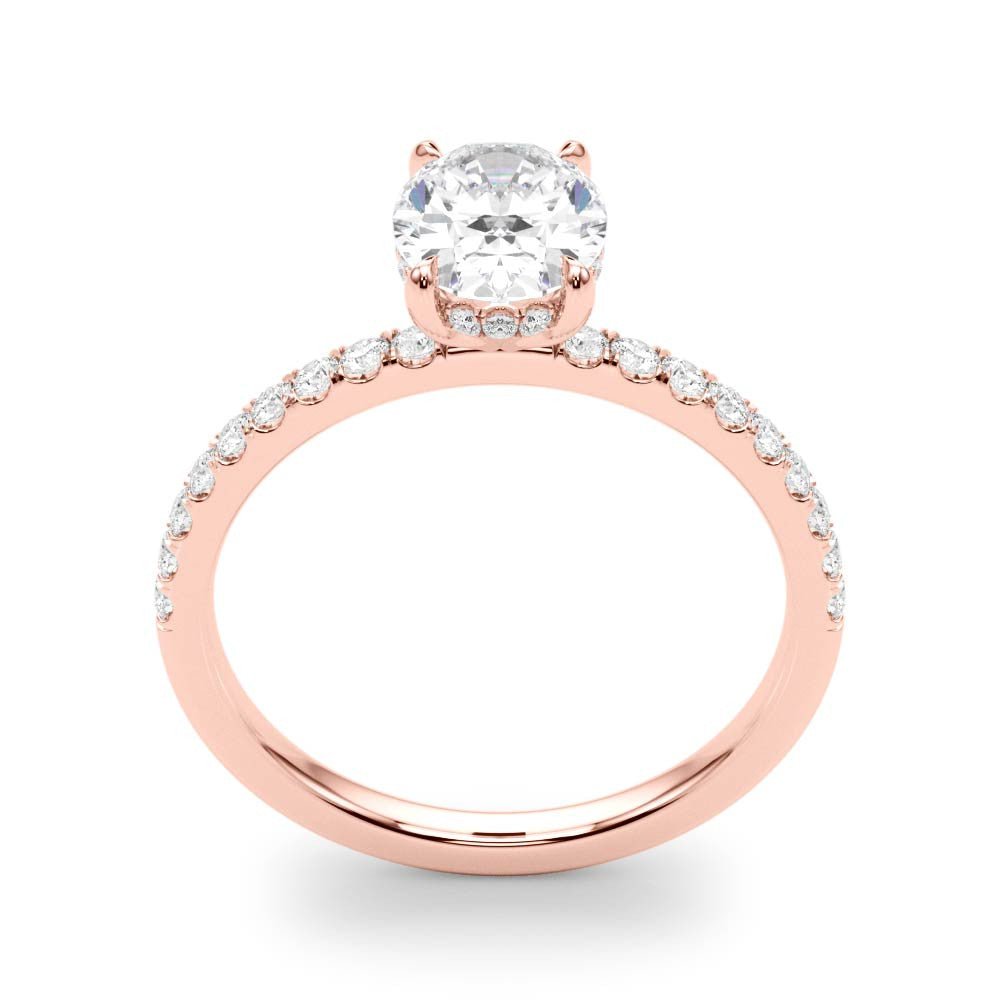 Ciara Oval Hidden Halo Engagement Ring - Balacia