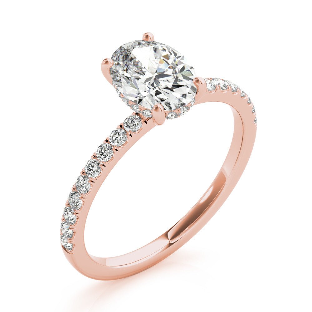 Ciara Oval Hidden Halo Engagement Ring - Balacia