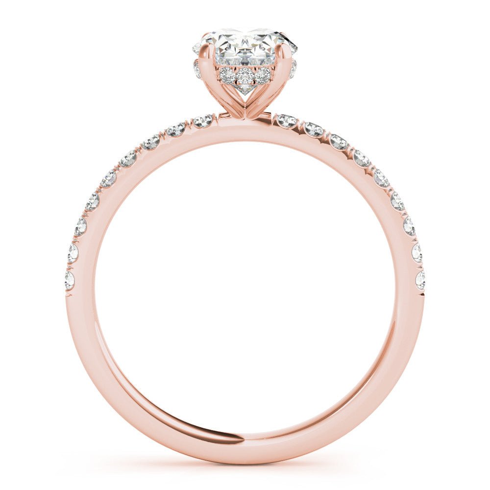 Ciara Oval Hidden Halo Engagement Ring - Balacia