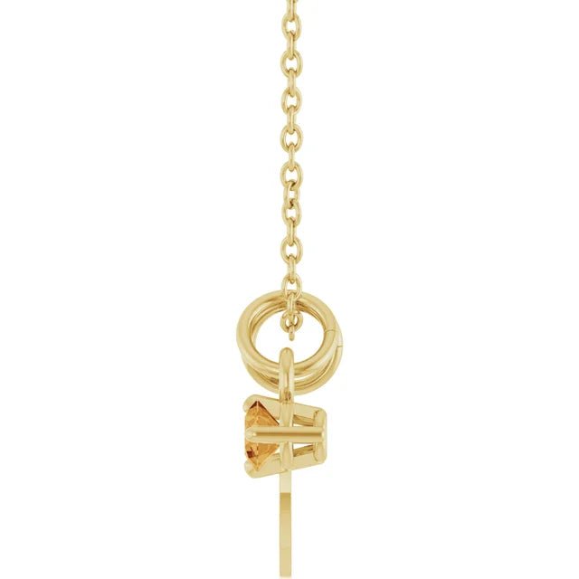November Citrine Engravable Birthstone Necklace Side View