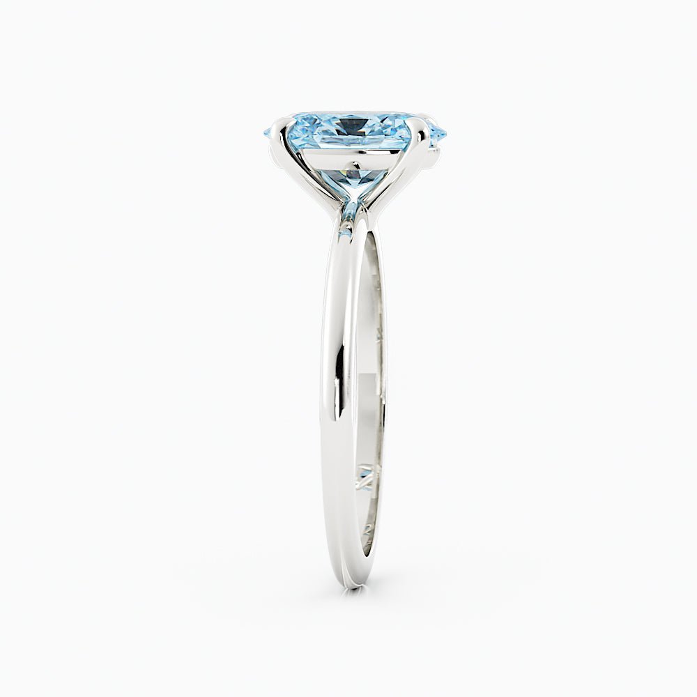 Classic Oval Aquamarine Solitaire Enagement Ring - Balacia