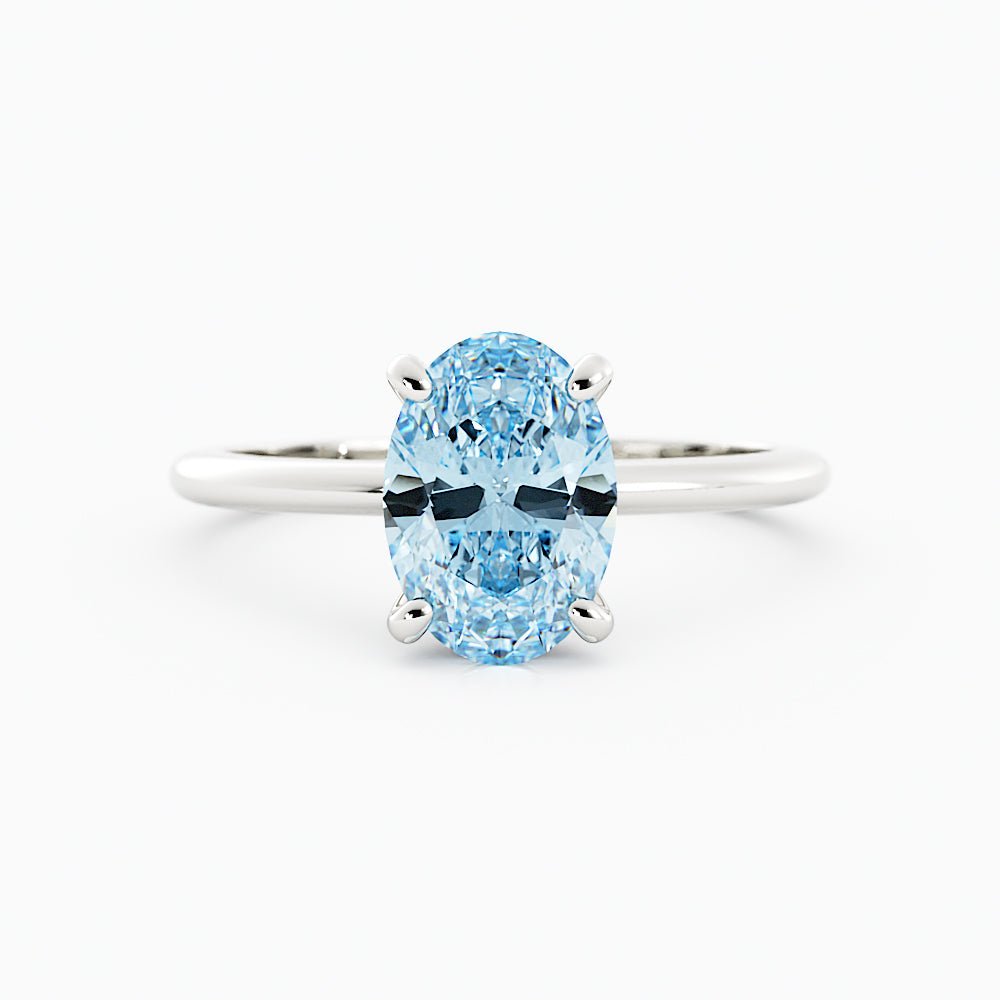 Classic Oval Aquamarine Solitaire Enagement Ring - Balacia