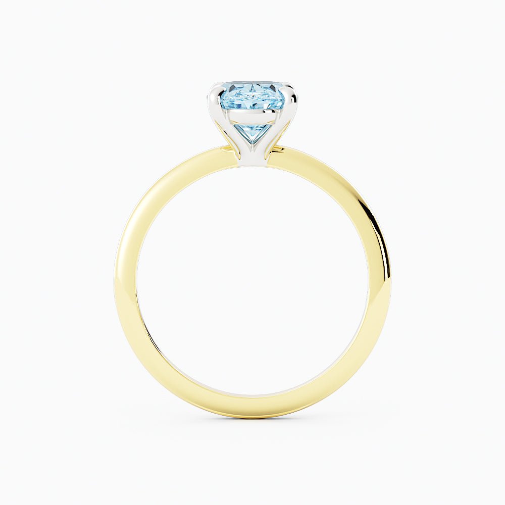 Classic Oval Aquamarine Solitaire Ring - Balacia