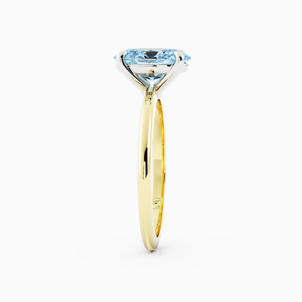 Classic Oval Aquamarine Solitaire Ring - Balacia