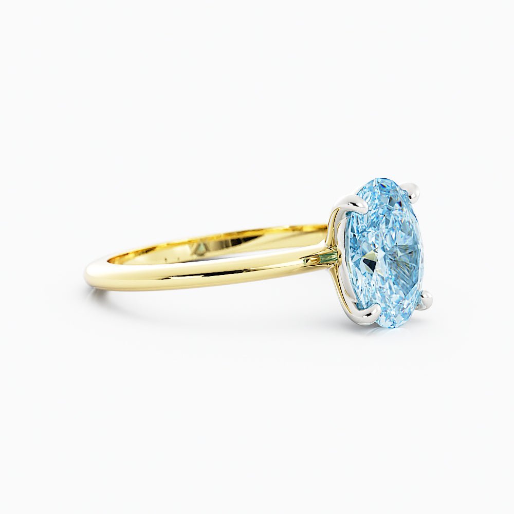 Classic Oval Aquamarine Solitaire Ring - Balacia