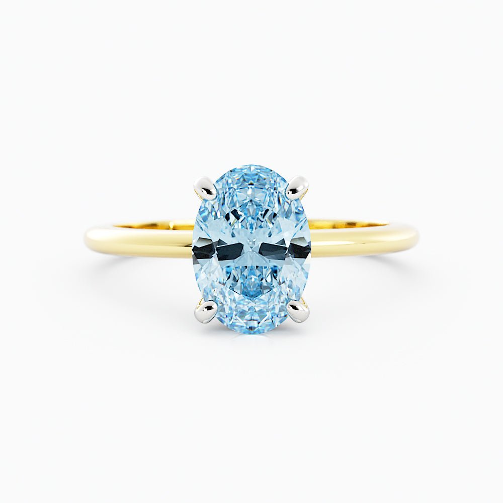 Classic Oval Aquamarine Solitaire Ring - Balacia