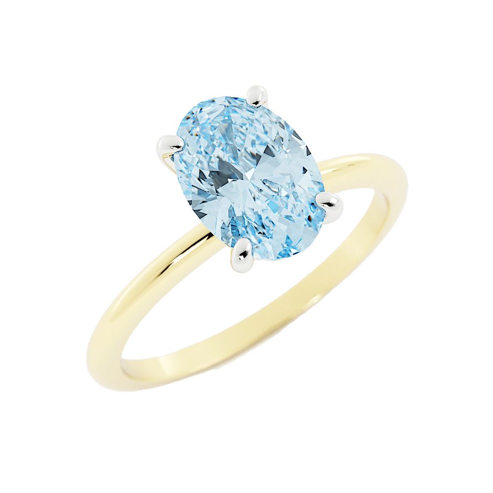 Classic Oval Aquamarine Solitaire Ring - Balacia