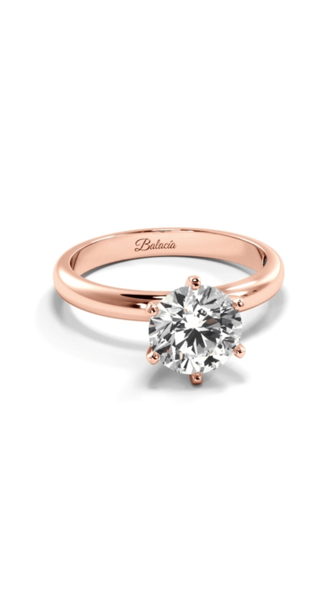 Rose Gold Classic Round Solitaire Diamond Engagement Ring