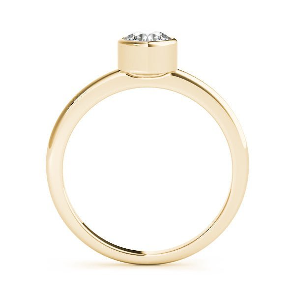 Yellow Gold Round Bezel Engagement Ring Side