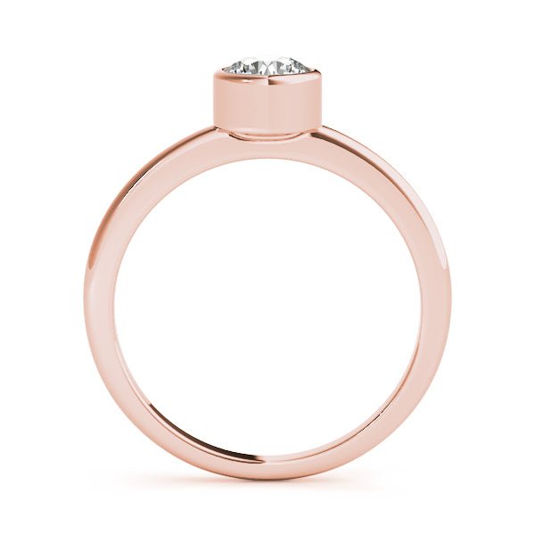 Rose Gold Round Bezel Engagement Ring Side