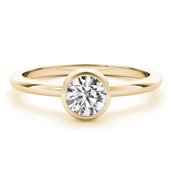 Round Bezel Yellow Gold Engagement Ring