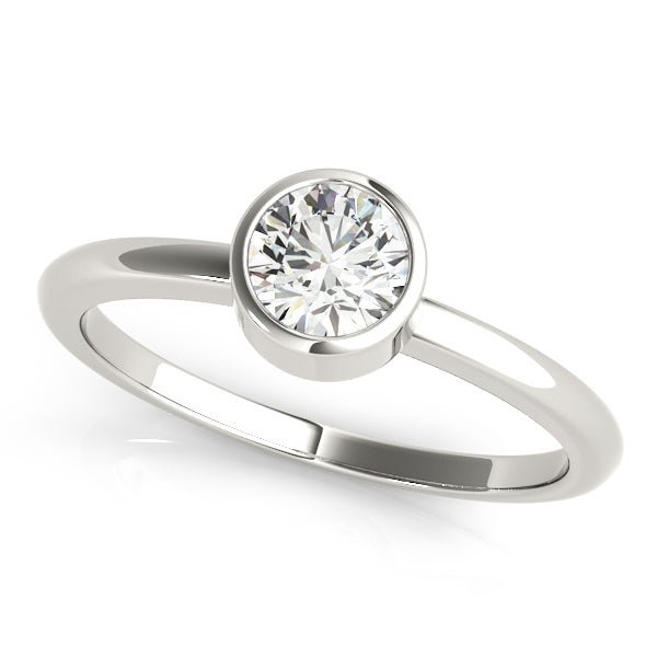 White Gold Round Bezel Engagement Ring