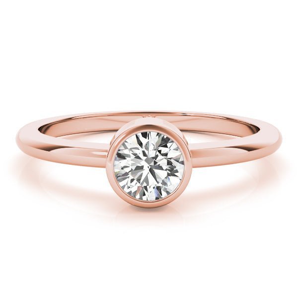 Round Bezel Rose Gold Engagement Ring