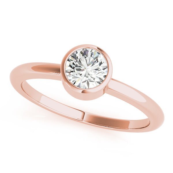 Rose Gold Round Bezel Engagement Ring