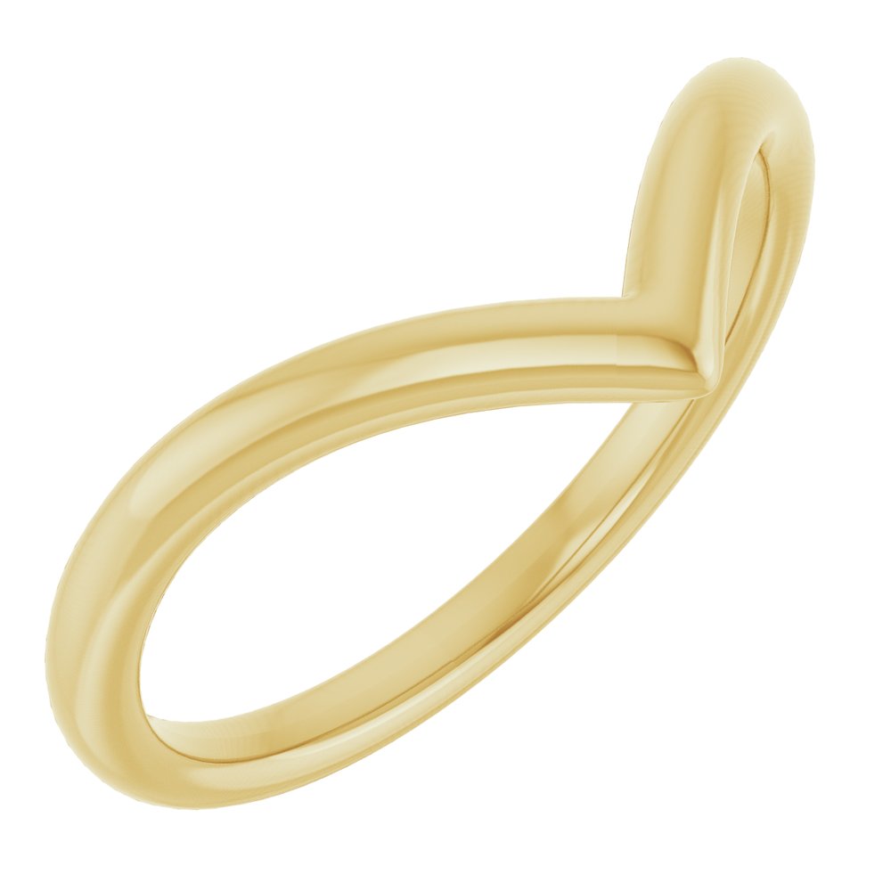 Contour V Shape Women's Wedding Band gold