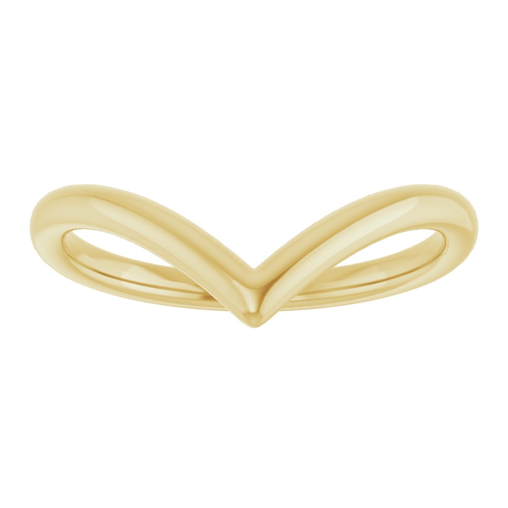 Contour V Shape Women's Wedding Band gold 2
