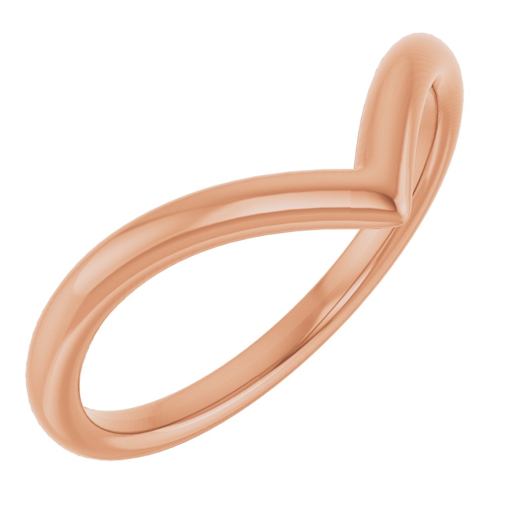 Contour V Shape Women's Wedding Band rose gold