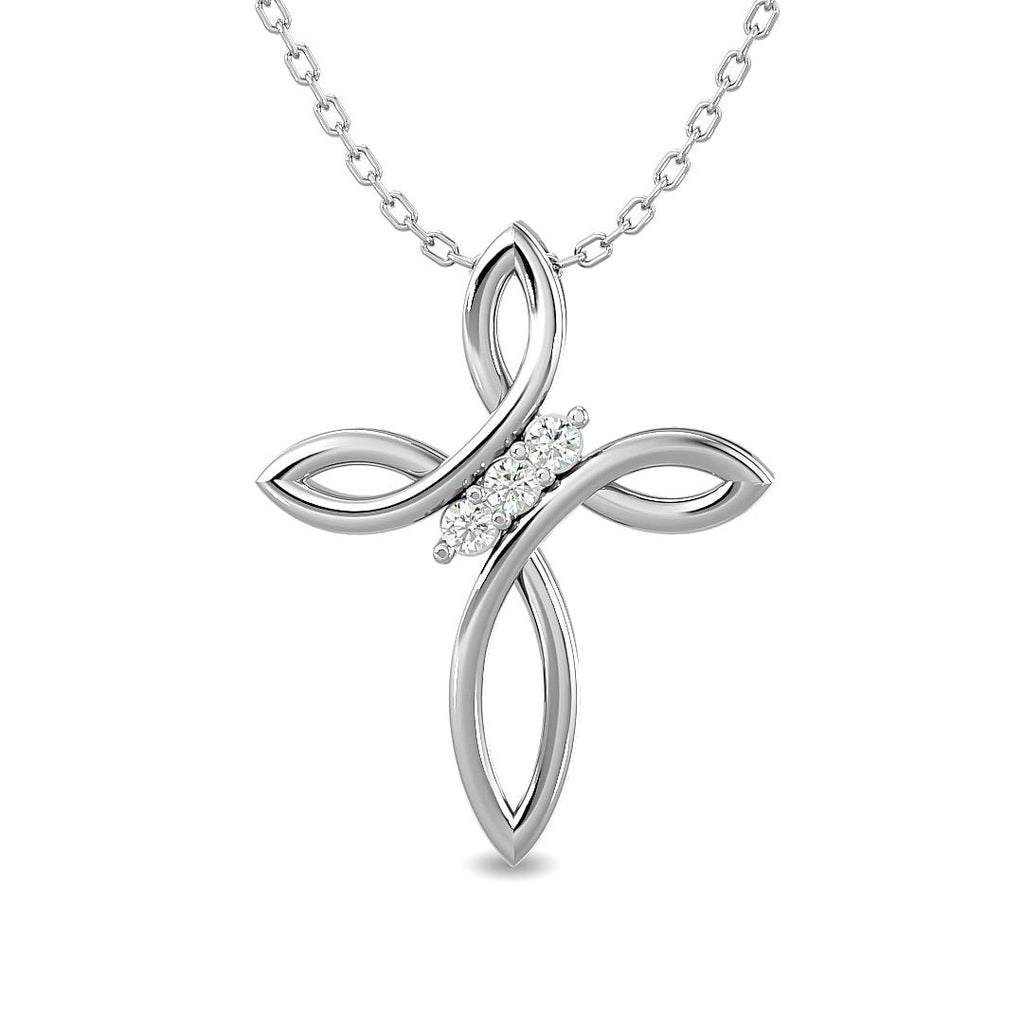 Cross Diamond and Silver Pendant Gift - Balacia