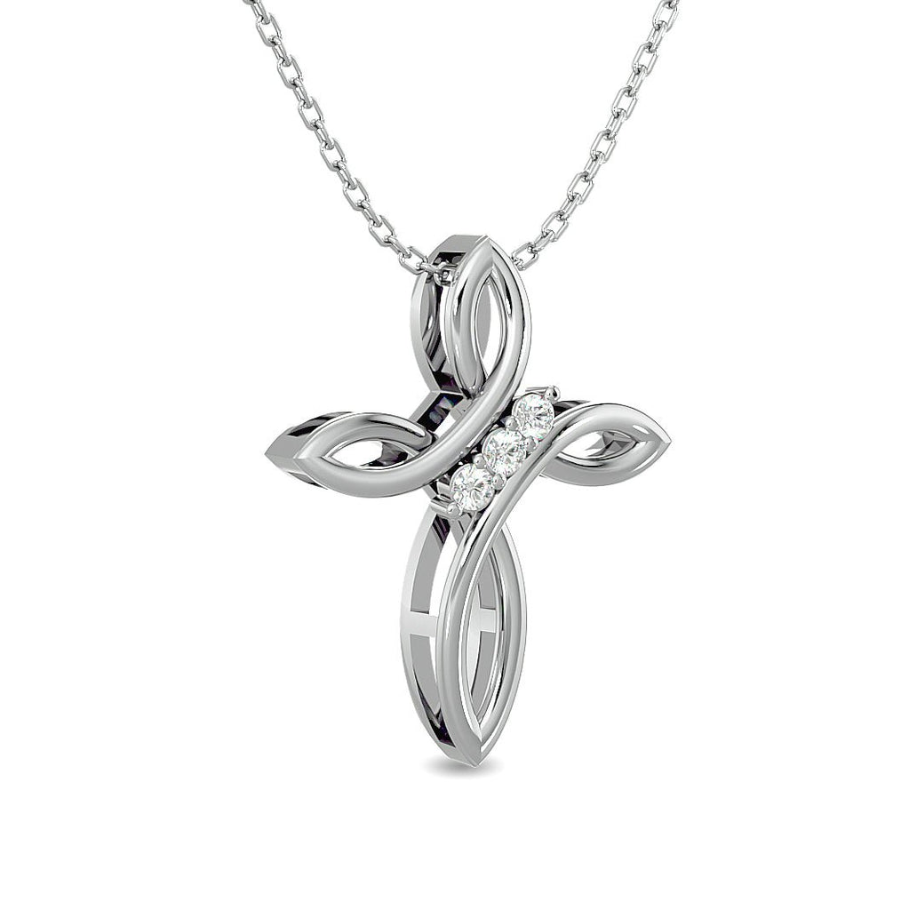 Cross Diamond and Silver Pendant Gift - Balacia