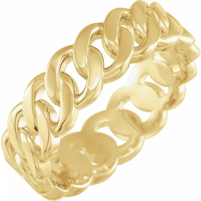 Cuban Link Chain Ring 14k Band - Balacia