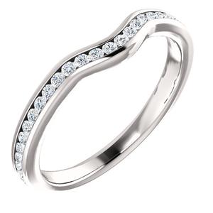 Curved Diamond Wedding Band - Balacia