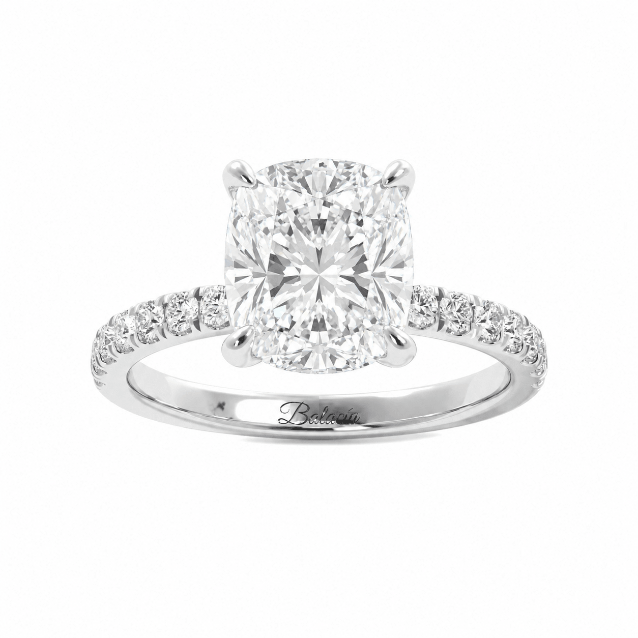 cushion cut lab diamond engagement ring