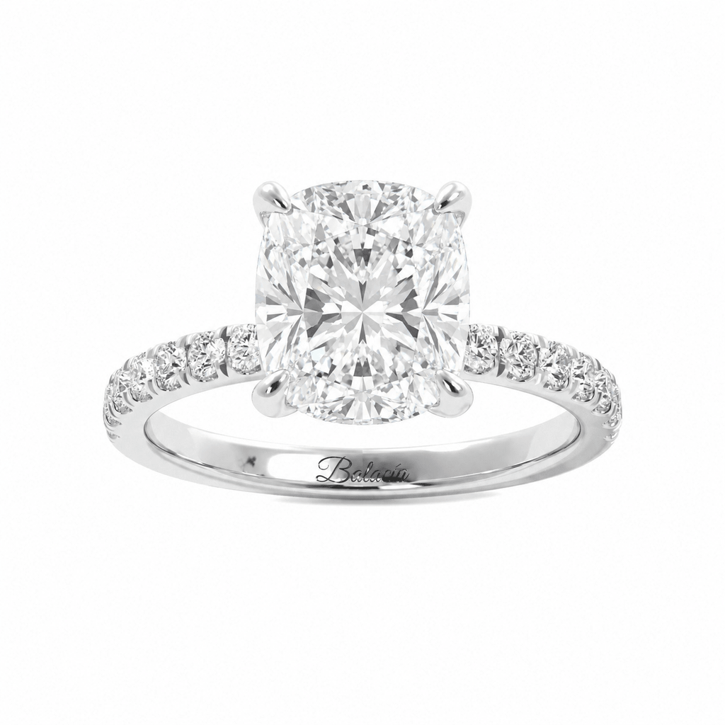 cushion cut lab diamond engagement ring
