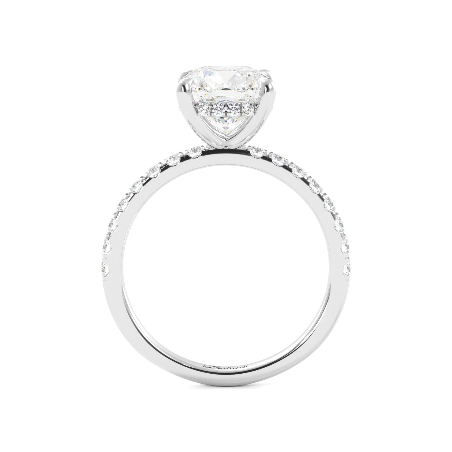 cushion cut hidden halo lab grown diamond ring