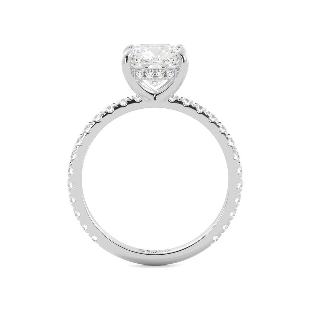 Cushion Cut Diamond Pavé Hidden Halo Engagement Ring - Balacia