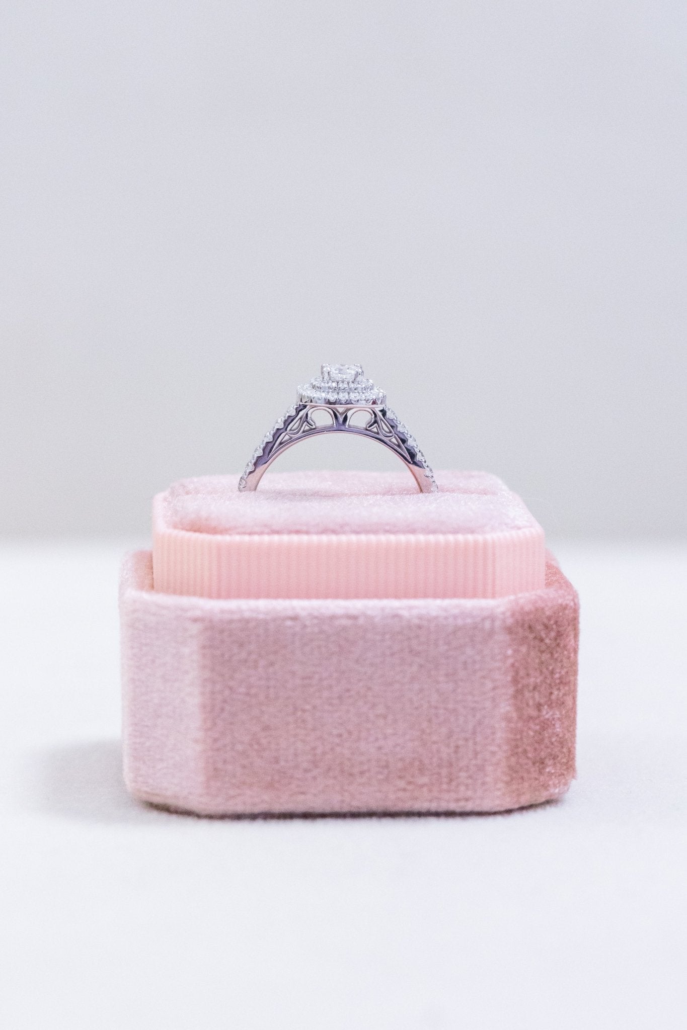Cushion Cut Double Halo Natural Diamond Engagement Ring - Balacia