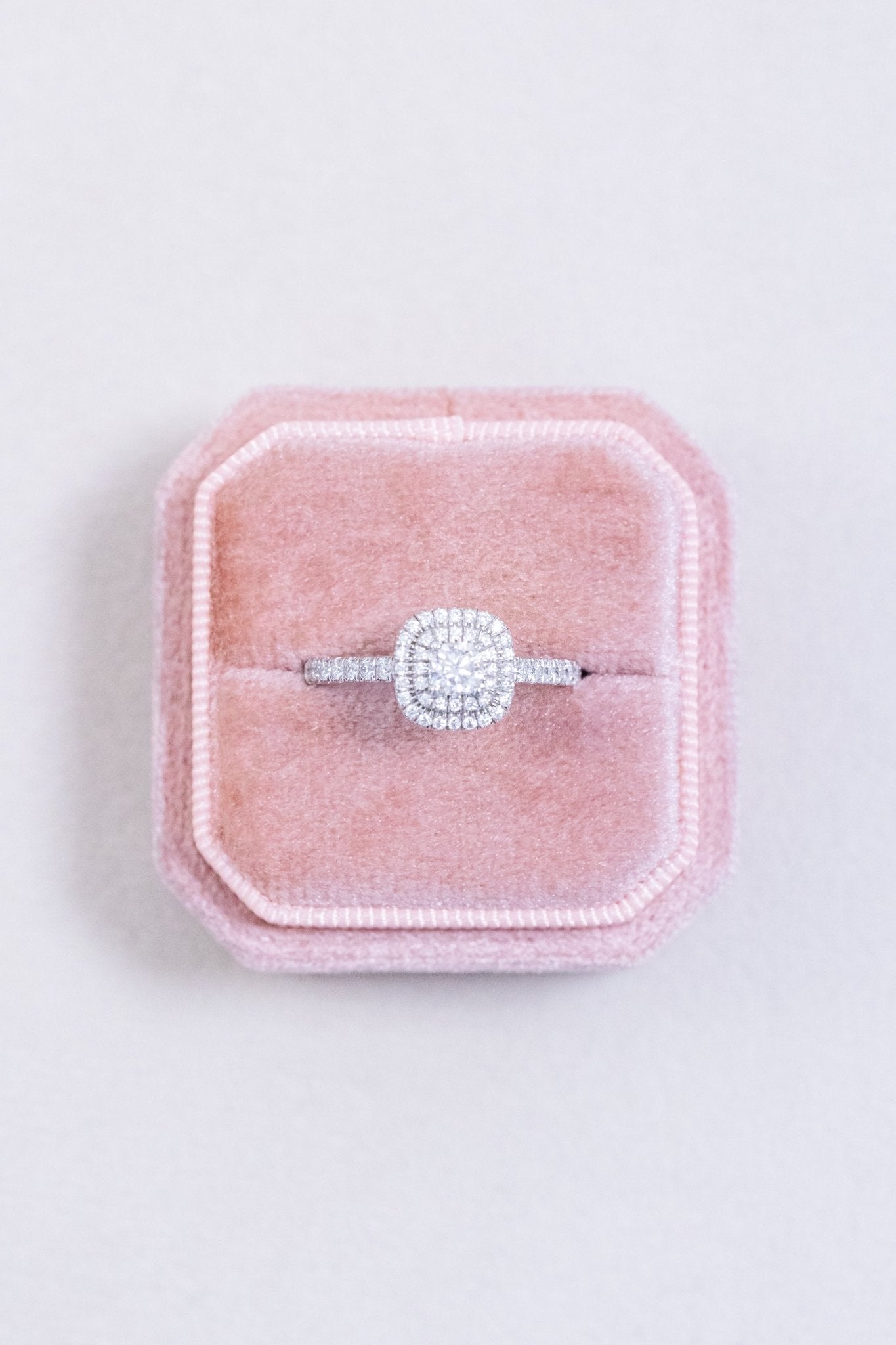 Cushion Cut Double Halo Natural Diamond Engagement Ring - Balacia