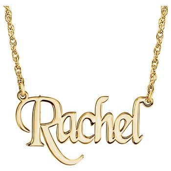 Custom Any Name 14K Block Nameplate 18" Necklace - Balacia