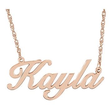 Custom Any Name 14K Script Nameplate 18" Necklace - Balacia