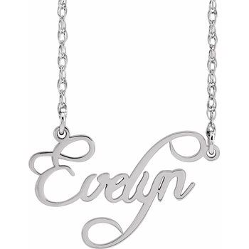 Custom Any Name 14K Script Nameplate 18" Necklace - Balacia