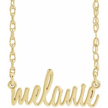 Custom Any Name 14K Script Nameplate 18" Necklace - Balacia