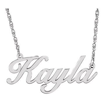 Custom Any Name 14K Script Nameplate 18" Necklace - Balacia