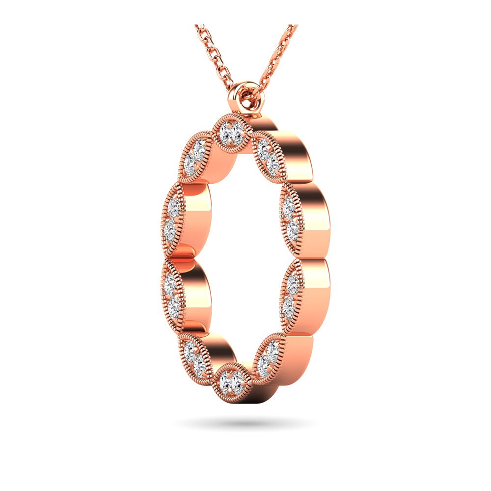 Diamond 1/10 CT TW Fashion Pendant In 10K Rose Gold - Balacia