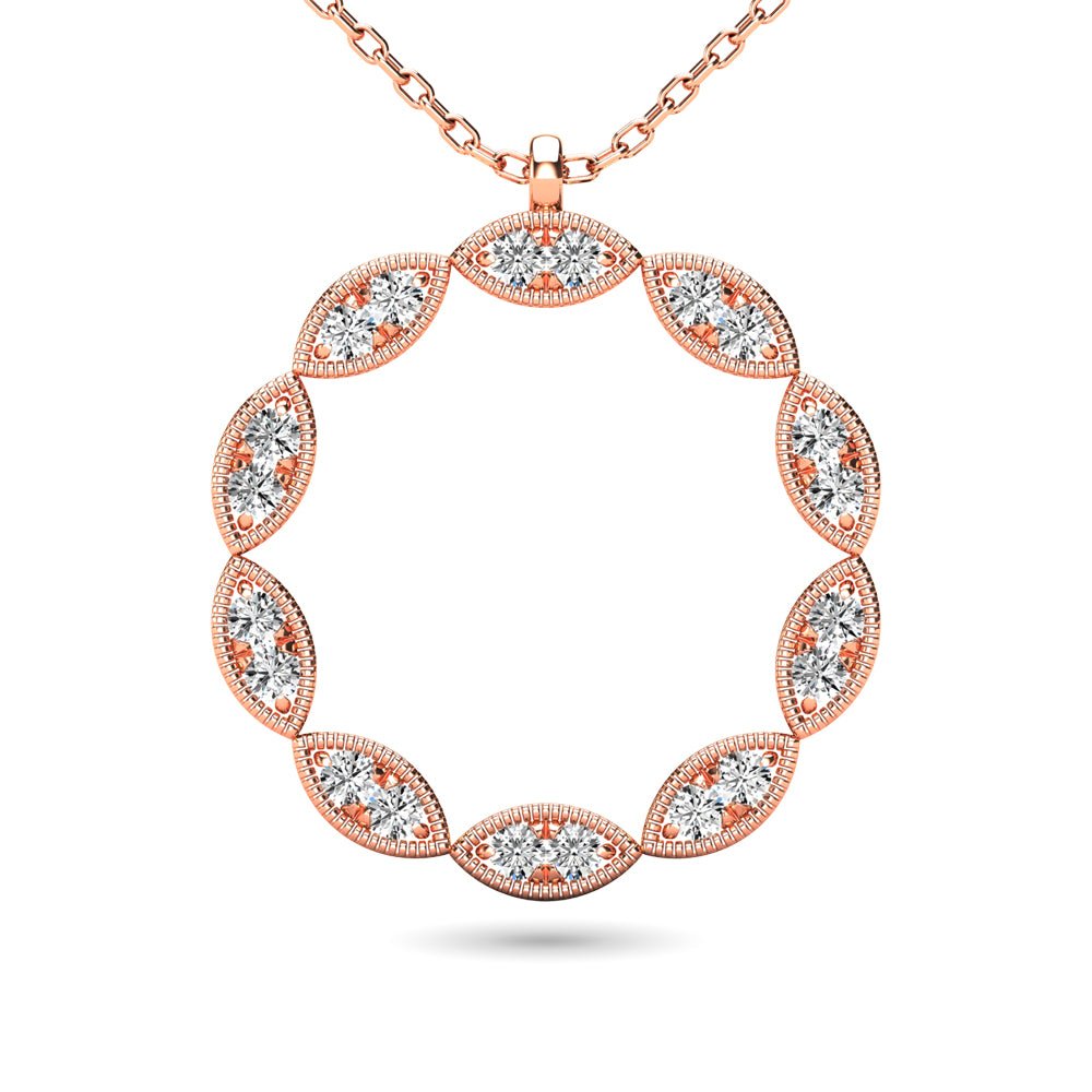 Diamond 1/10 CT TW Fashion Pendant In 10K Rose Gold - Balacia