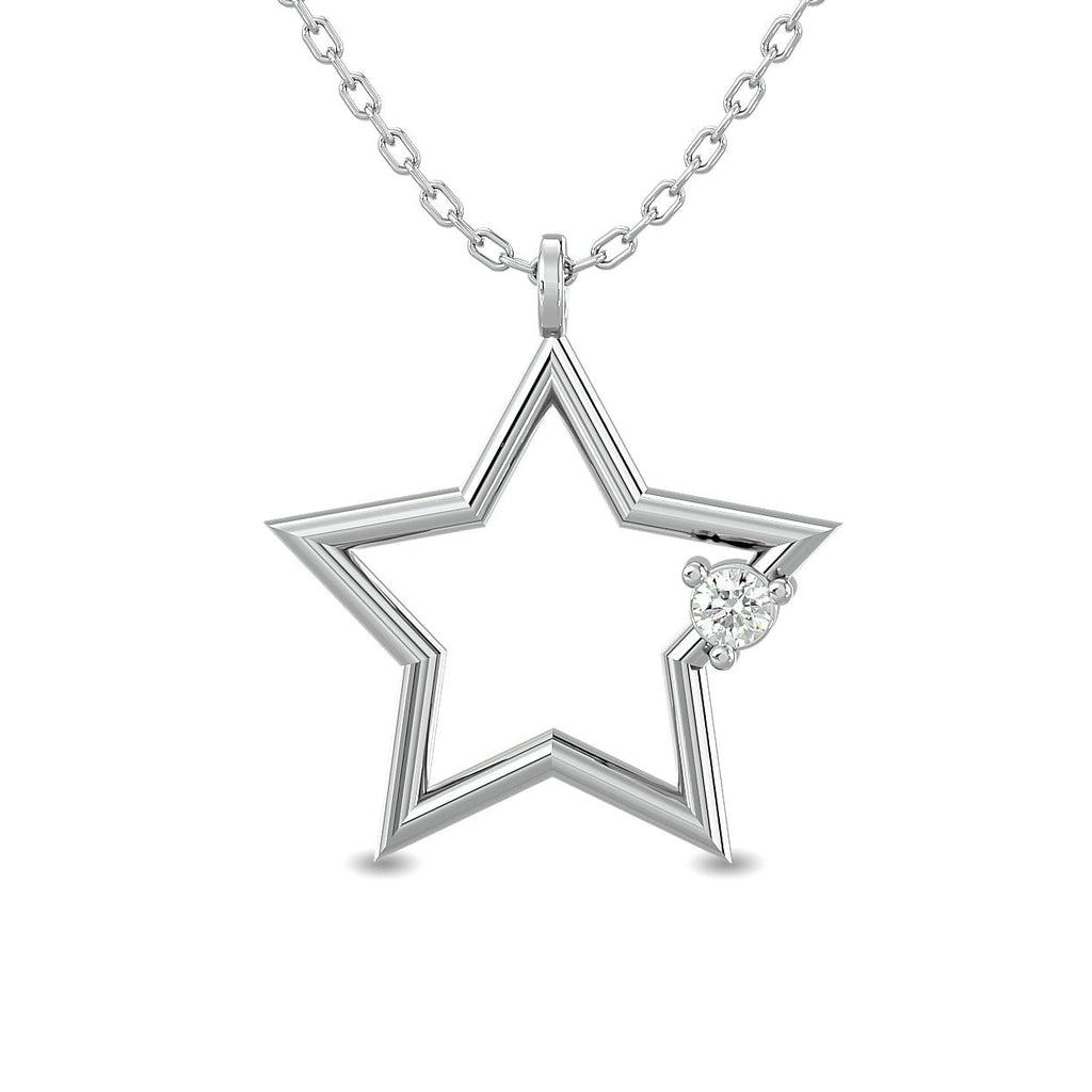 Diamond 1/20 CT TW Star Pendant In Sterling Silver - Balacia