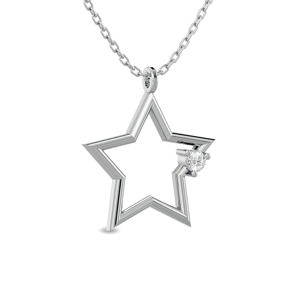 Diamond 1/20 CT TW Star Pendant In Sterling Silver - Balacia