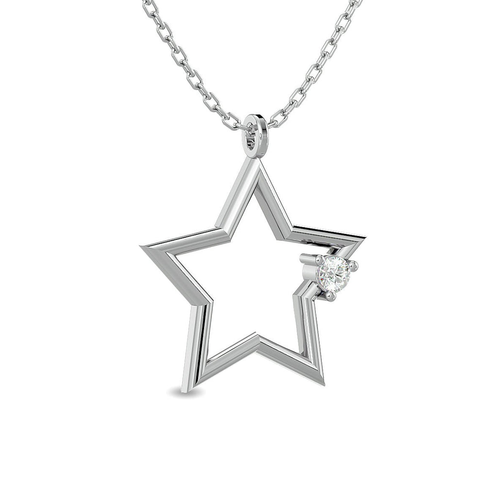 Diamond 1/20 CT TW Star Pendant In Sterling Silver - Balacia