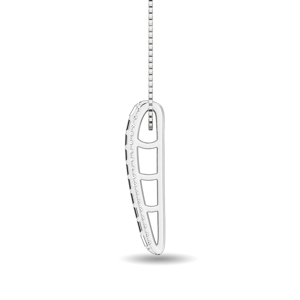 Diamond 1/4 CT TW Round And Baguette Slide Pendant in 10k White Gold - Balacia