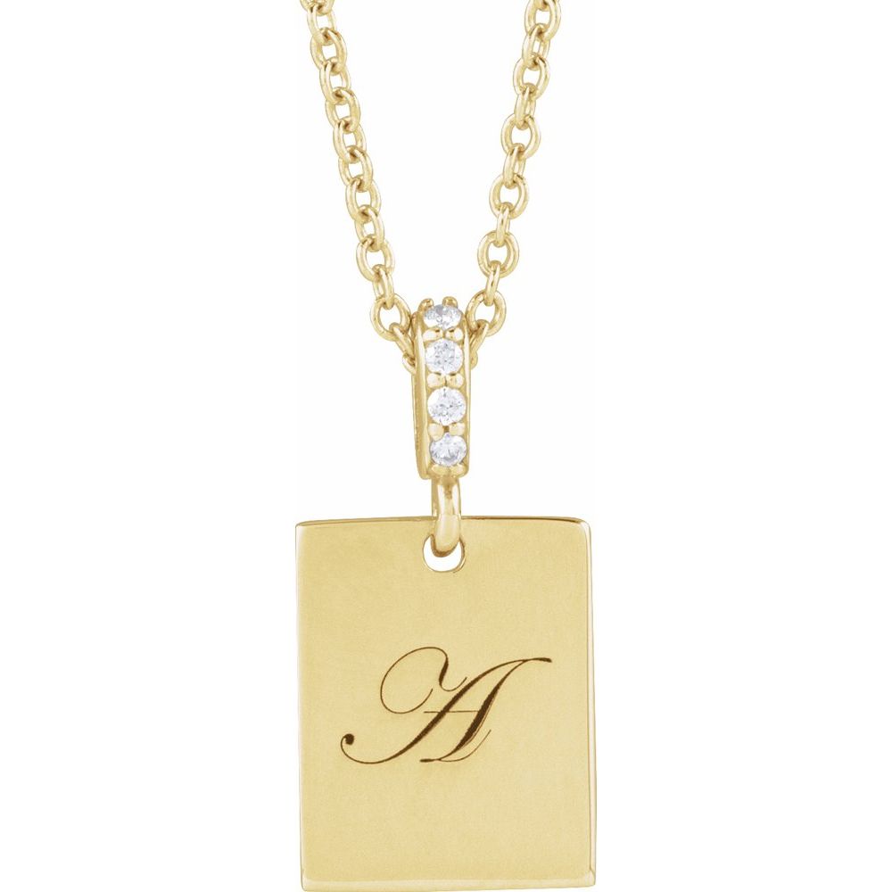 Diamond Bail Letter Initial Pendant Necklace - Balacia