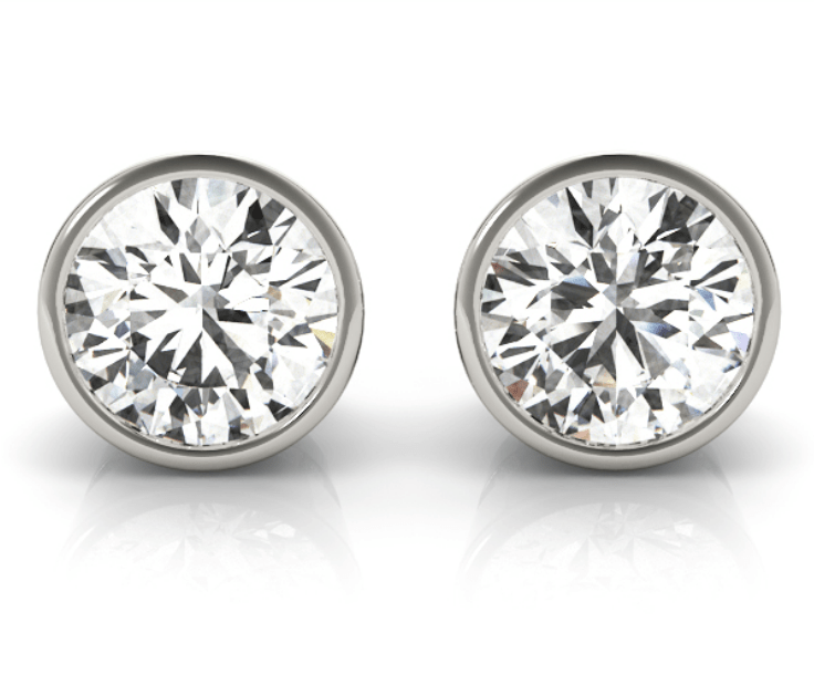 Diamond Bezel Studs 18k Earrings - Balacia