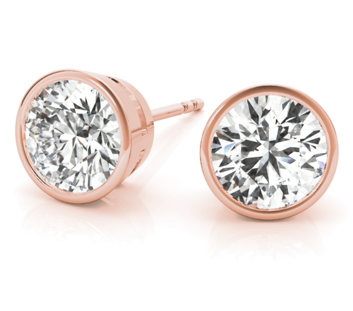 Diamond Bezel Studs 18k Earrings - Balacia