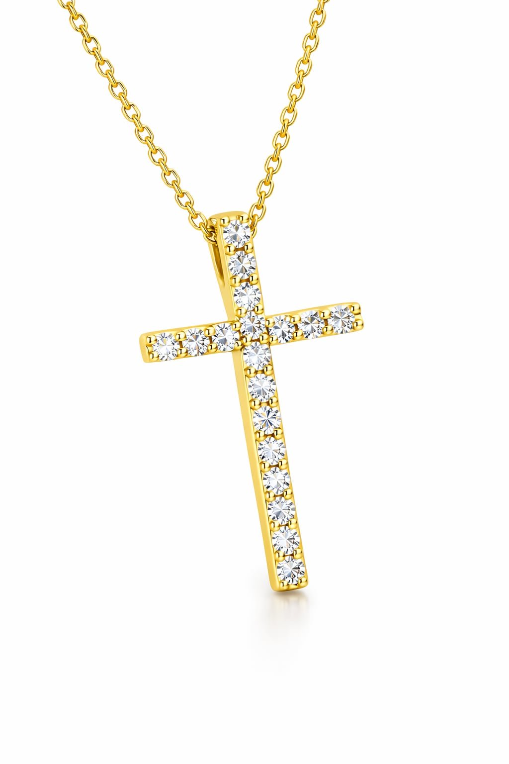 lab diamond cross necklace