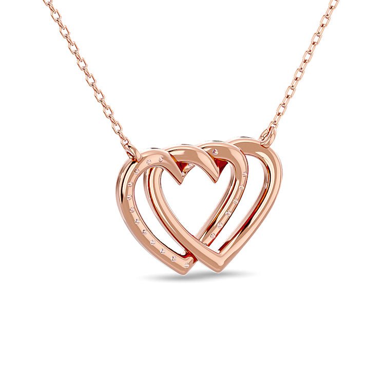 Diamond Duel Heart Fashion Necklace 1/8 CT TW In 10k Rose Gold - Balacia