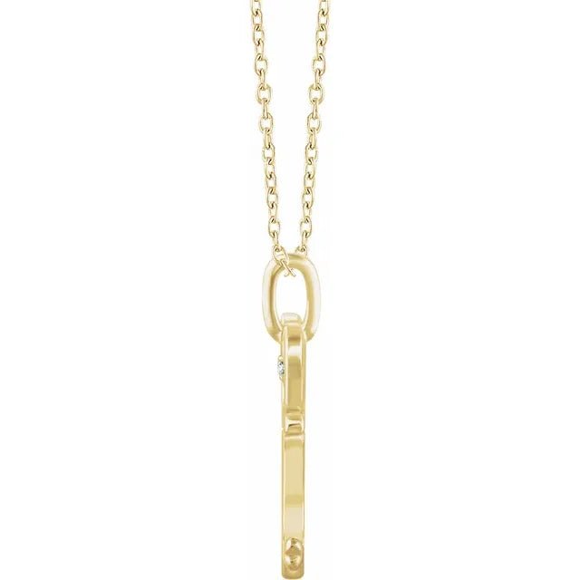 Diamond Key Pendant Necklace Side